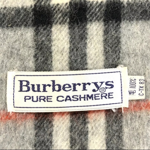 Burberrys Check 100% Cashmere Stole Scarf MultiColor/grey - Picture 7 of 10